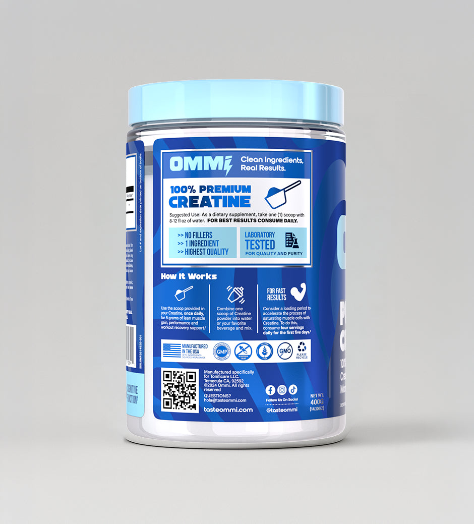 OMMI Pure Creatine Monohydrate (Micronized) – 80 Servings